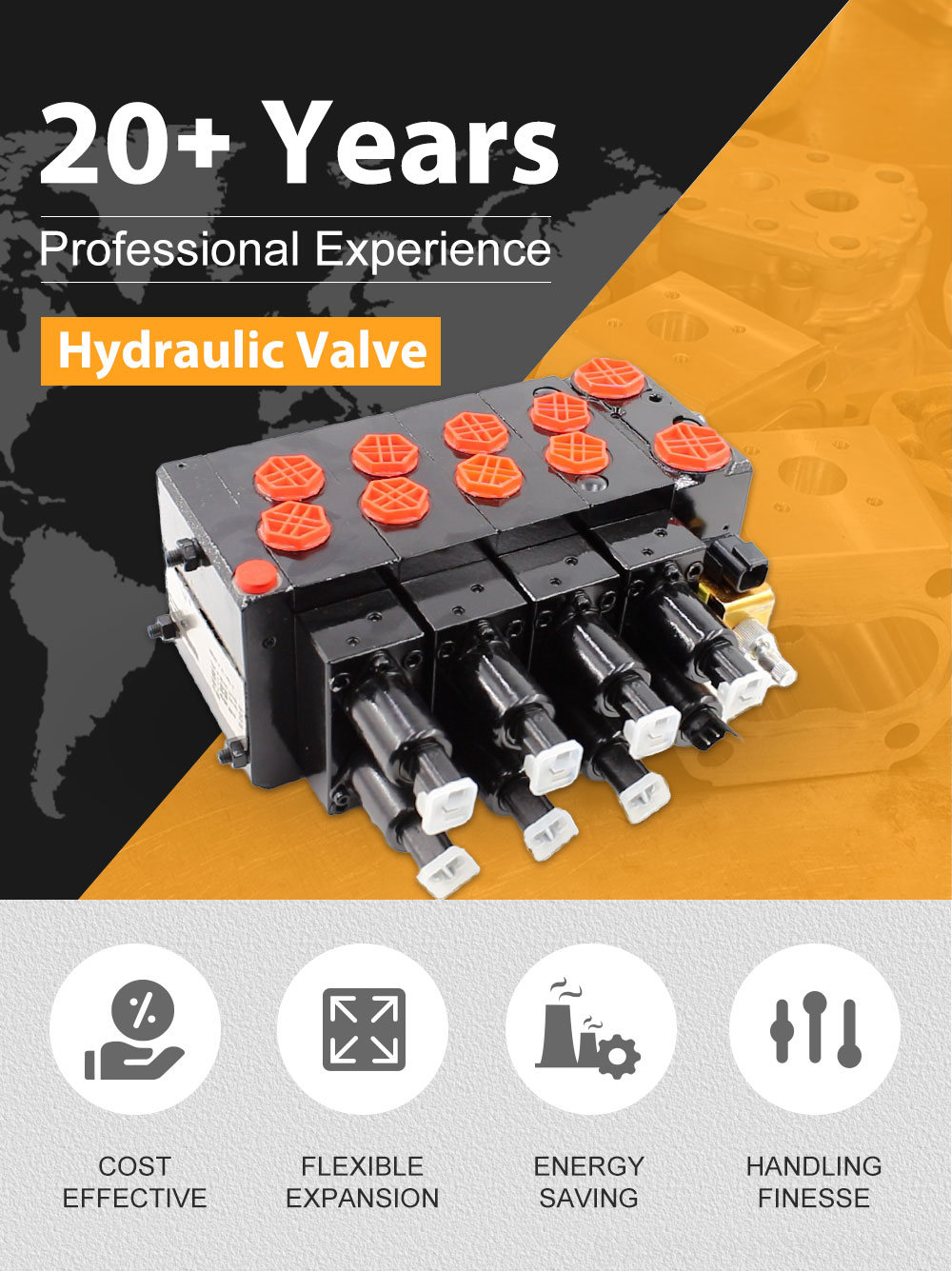 HSDVG32 Electric proportional and Manual 5 Spool Proportional Control Valve detailed image